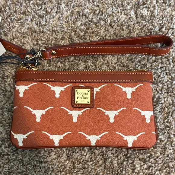 Dooney & Bourke Brown and White Longhorn Wristlet - Picture 5 of 6